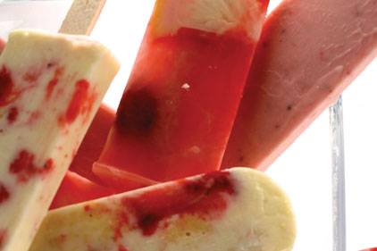 Frozen fruit infusions popsickles