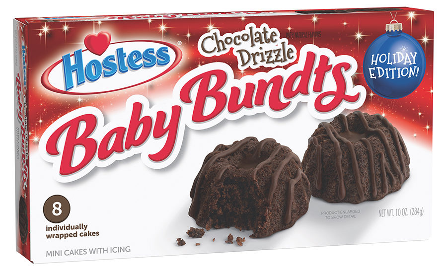 Hostess Holiday Chocolate Drizzle Baby Bundts Package