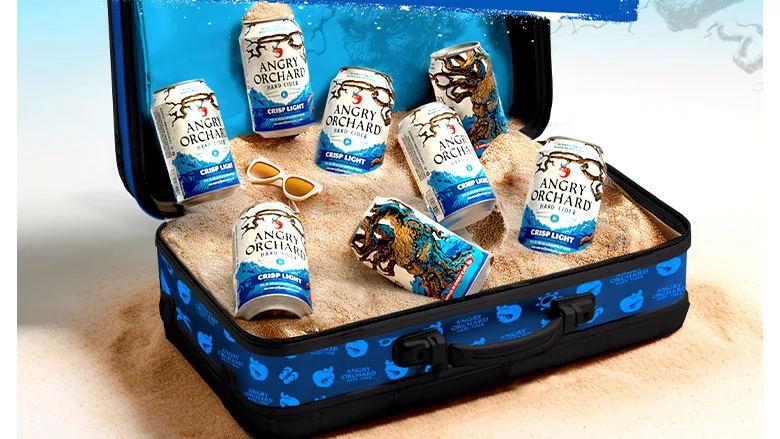 Angry Orchard Crisp LIght cans in cooler