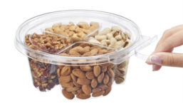 Nuts in plastic container
