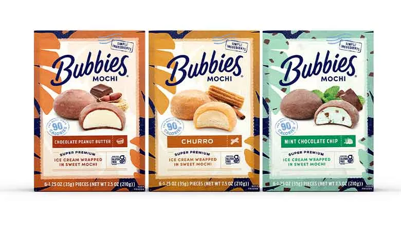 Bubbies Mochi packages