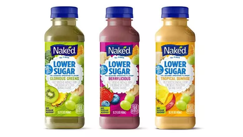 Naked Low Sugar Smoothie bottles