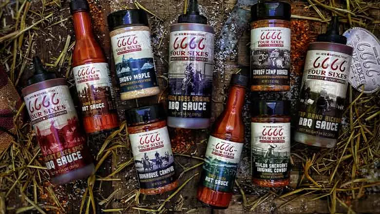 Four Sixes Sauce bottles