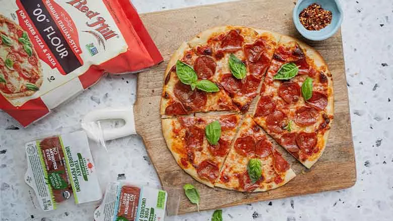 Applegate Farms Organic Pepperoni on pizza