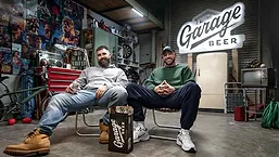 Kelce brothers with Garage Beer