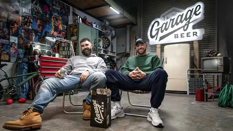 Kelce brothers with Garage Beer