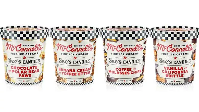 Sees Candies McConnells ice cream containers