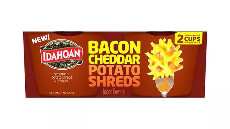 Idahoan Bacon Cheddar Potato Shreds package
