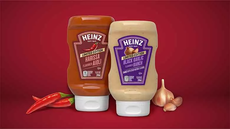 Heinz Harissa Black Garlic bottles