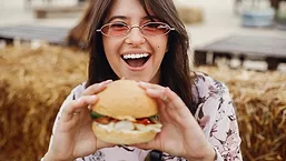 Woman Holding Sandwich 