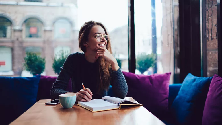 Person Studying at Table