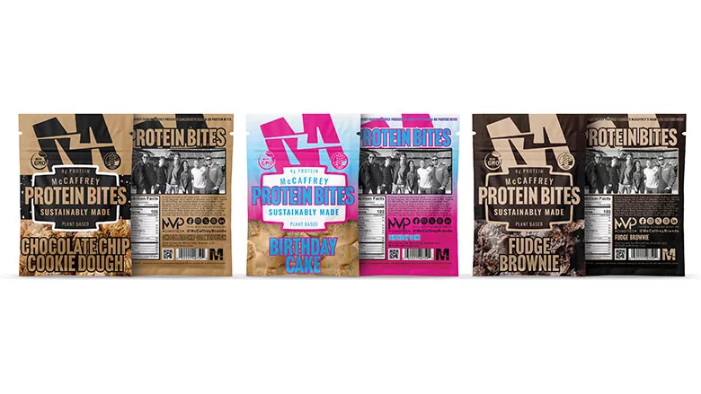 McCaffrey Protein Bites packages