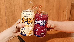 Sunsip Soda cans cheers