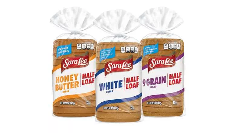 SaraLee Half Loaf Bread packages