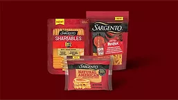 Sargento shredded cheese and slices packages