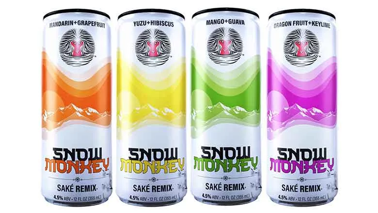 Snow Monkey Sake cans