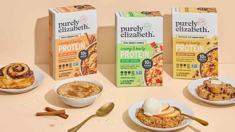 Purely Elizabeth Protein Oatmeal packages