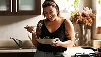Woman Eating Salad 