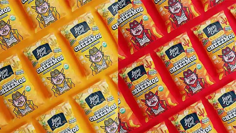 Lesser Evil Cheezmos packages
