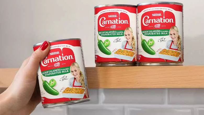 Carnation Cans On Shelf 