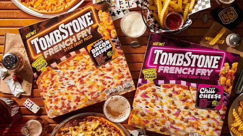 Tombstone French Fry pizza box