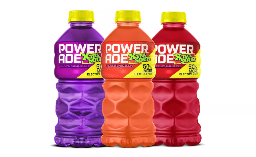 Powerade Xtra Sour bottles