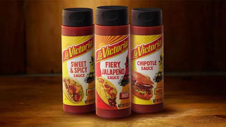 La Victoria Sauce bottles