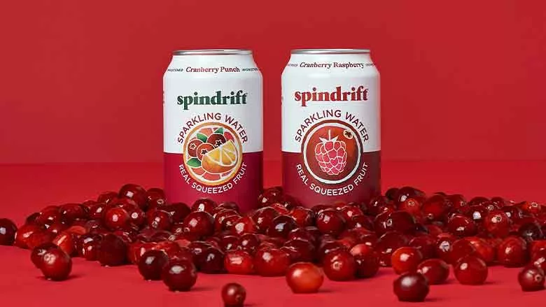 Sindrift Cranberry cans