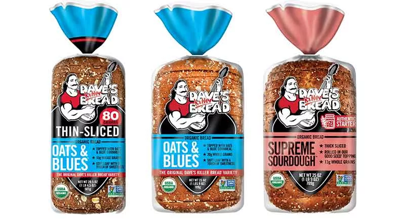 Daves Killer Oats & Blues Plus Sourdough packages