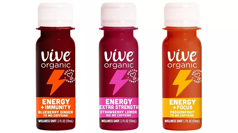 Vive Organic Energy Shot bottles