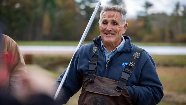 cranberry grower in bog