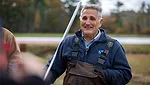 cranberry grower in bog