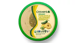 Cedars Pineapple Jalapeno Hummus container