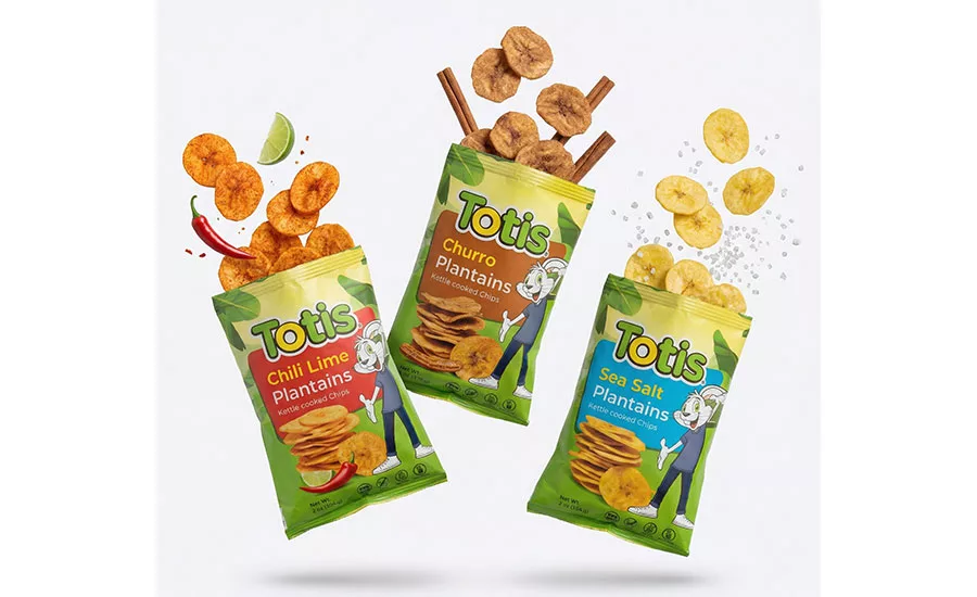 Totis Plantain Chips packages