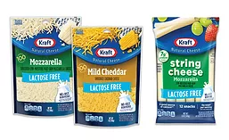 Kraft Lactose Free Cheese packages