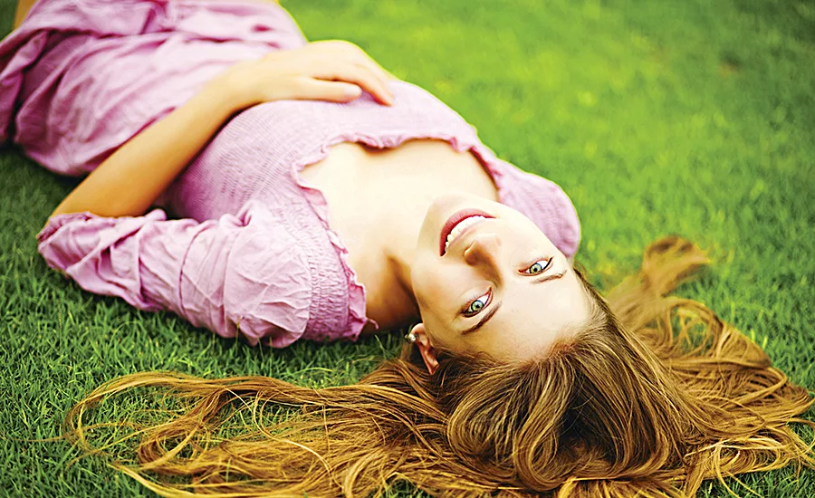 Girl laying down