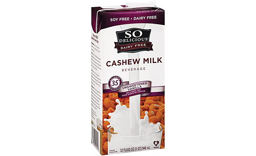 Silk Brand Creamy Vanilla Cashew Milk uses sunflower lecithin for a creamier texture