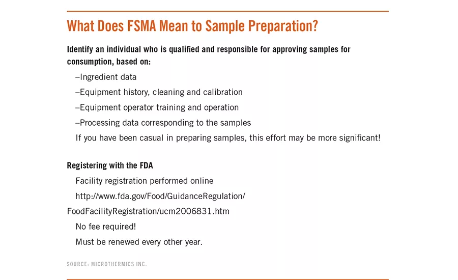 The Food Safety Modernization Act (FSMA) and sample preparation