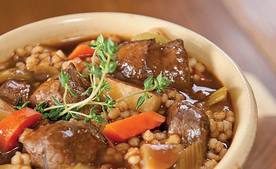 Sturdy whole grains such as barley add organoleptic characteristics