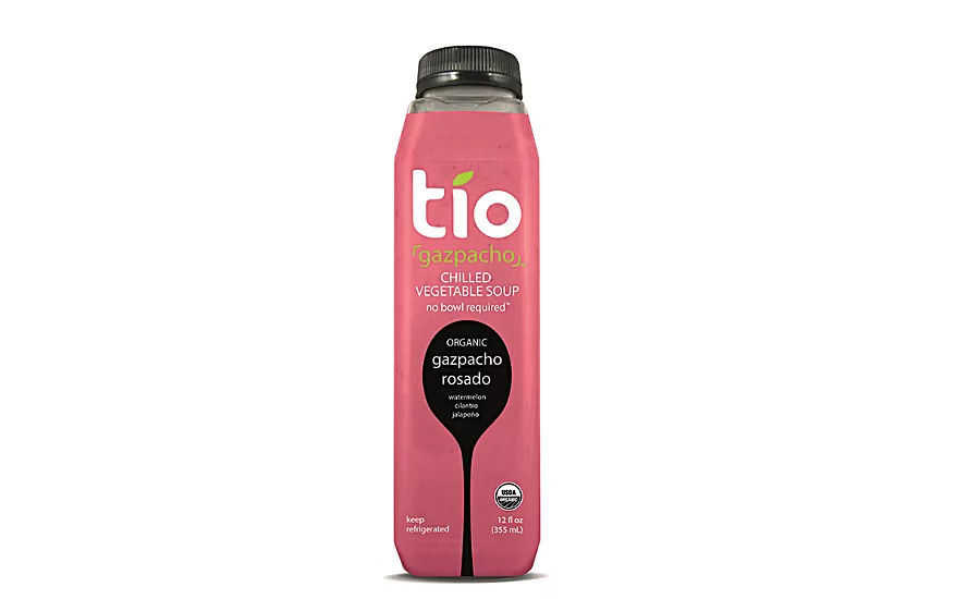 Tio's Gazpacho Rosado chilled soup is ready-to-drink out of the bottle, no bowl required