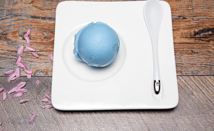 Ice cream with blue food colorant