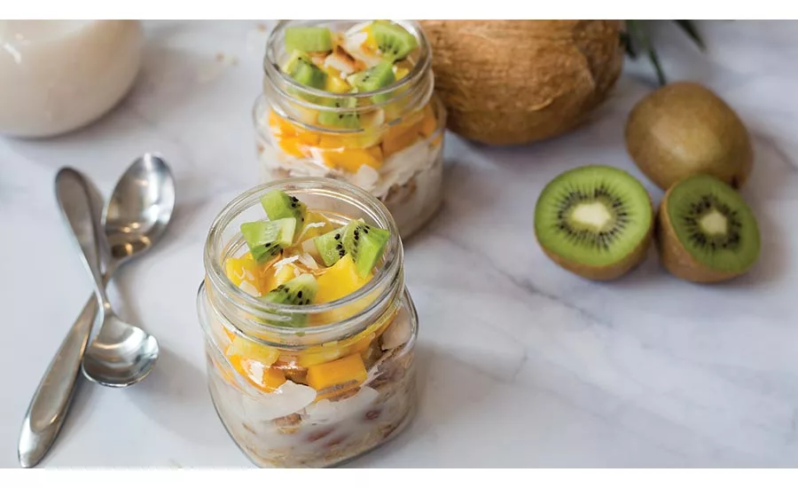 Tropical Parfait Made with Flax Seeds