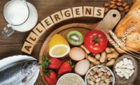 Letter Blocks Spell Out Allergens Placed Above Major Food Allergens