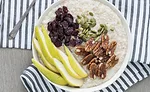 Bowl of Oatmeal Topped with Fruit