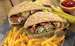 Bleu Cheese Burger Made with Flatbread