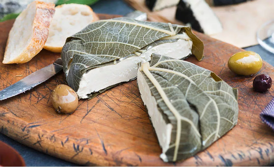 Vegan Cheese Wrapped in Fig Leaves