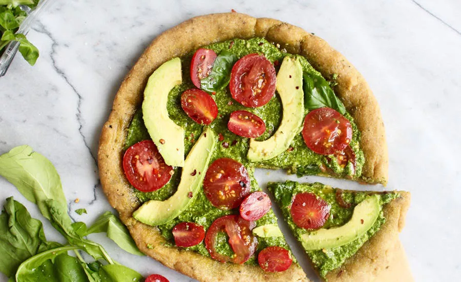 Vegan Pesto Flatbread Pizza