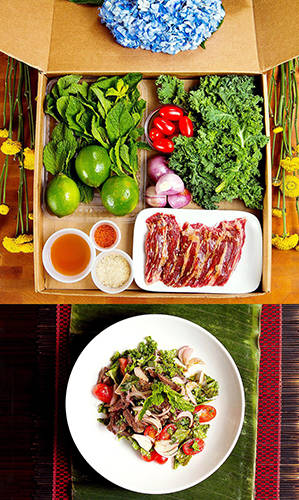 Ingredients for Spicy Beef Salad