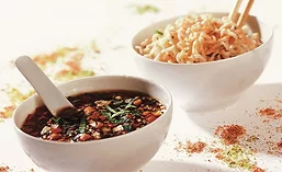 Bowl of Asian Soup and Bowl of Noodles