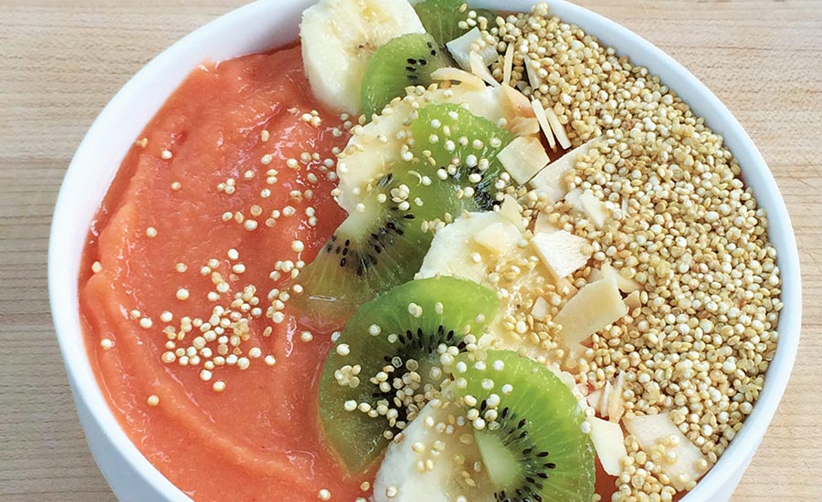 Kiwi and Chia Seeds Bowl with Probiotic Bacteria